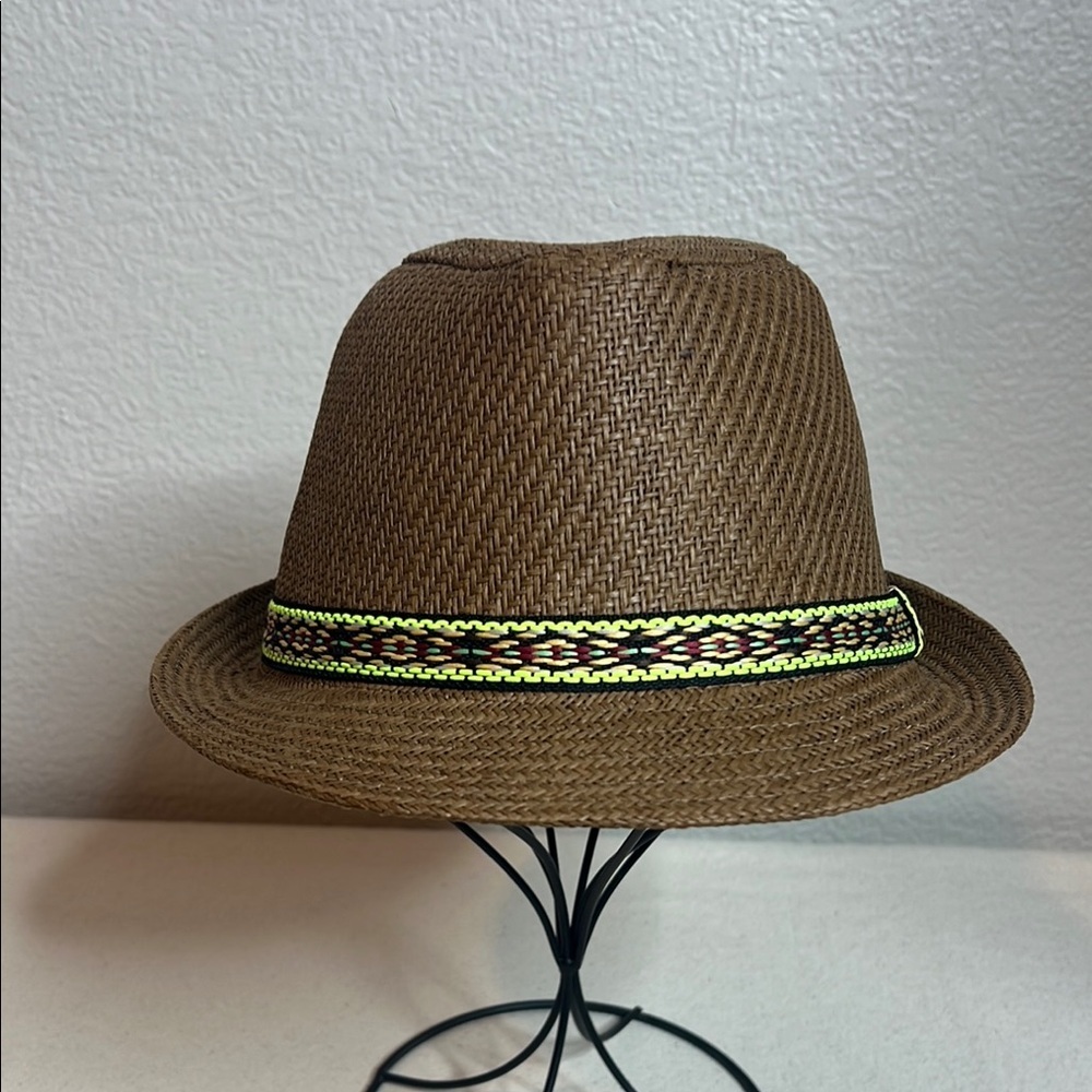 21men Brown and Green Fedora Hat